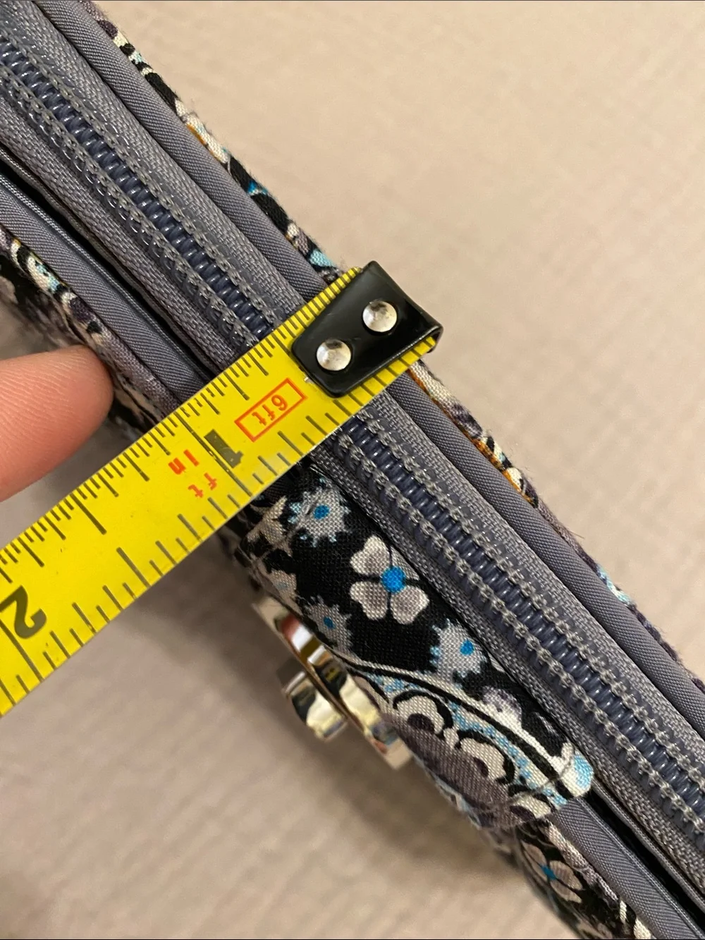 Vera Bradley Quilted Phone Wallet Case in Black, Blue, Gray Medallion Print.